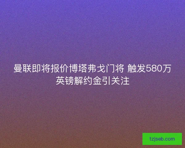 曼联即将报价博塔弗戈门将 触发580万英镑解约金引关注