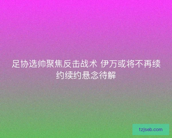 足协选帅聚焦反击战术 伊万或将不再续约续约悬念待解